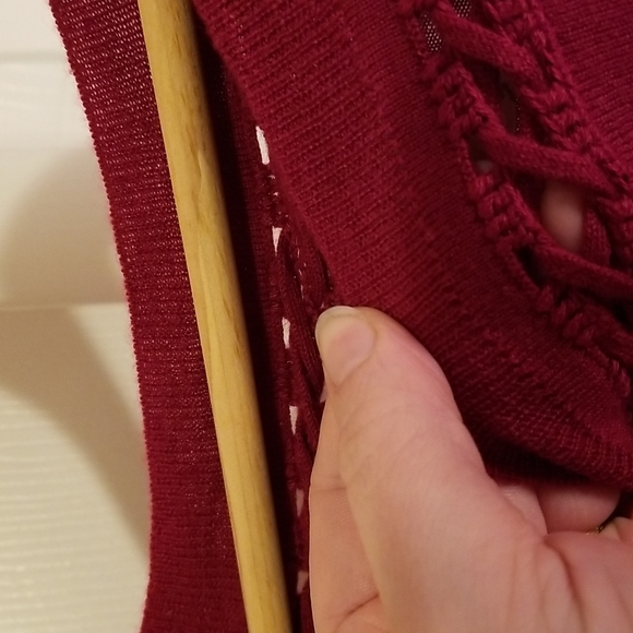 Aventura Red Crosshatch Detail Long Sleeve Shirt - M - Picture 3 of 5